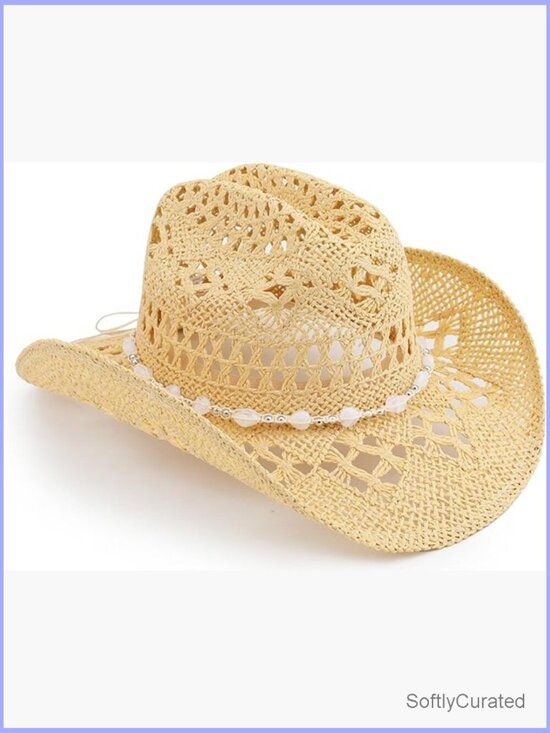 Straw Cowboy Hat with Shapeable Brim, Adjustable main image 6